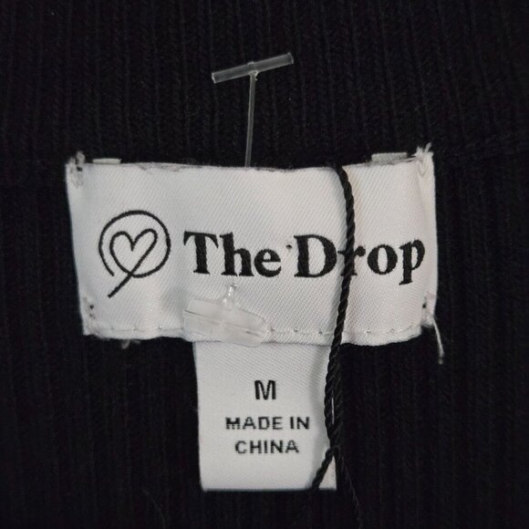 The Drop NWOT Chantal Midi Bodycon Fitted Cutout Rib Dress Black Size M - Picture 9 of 10